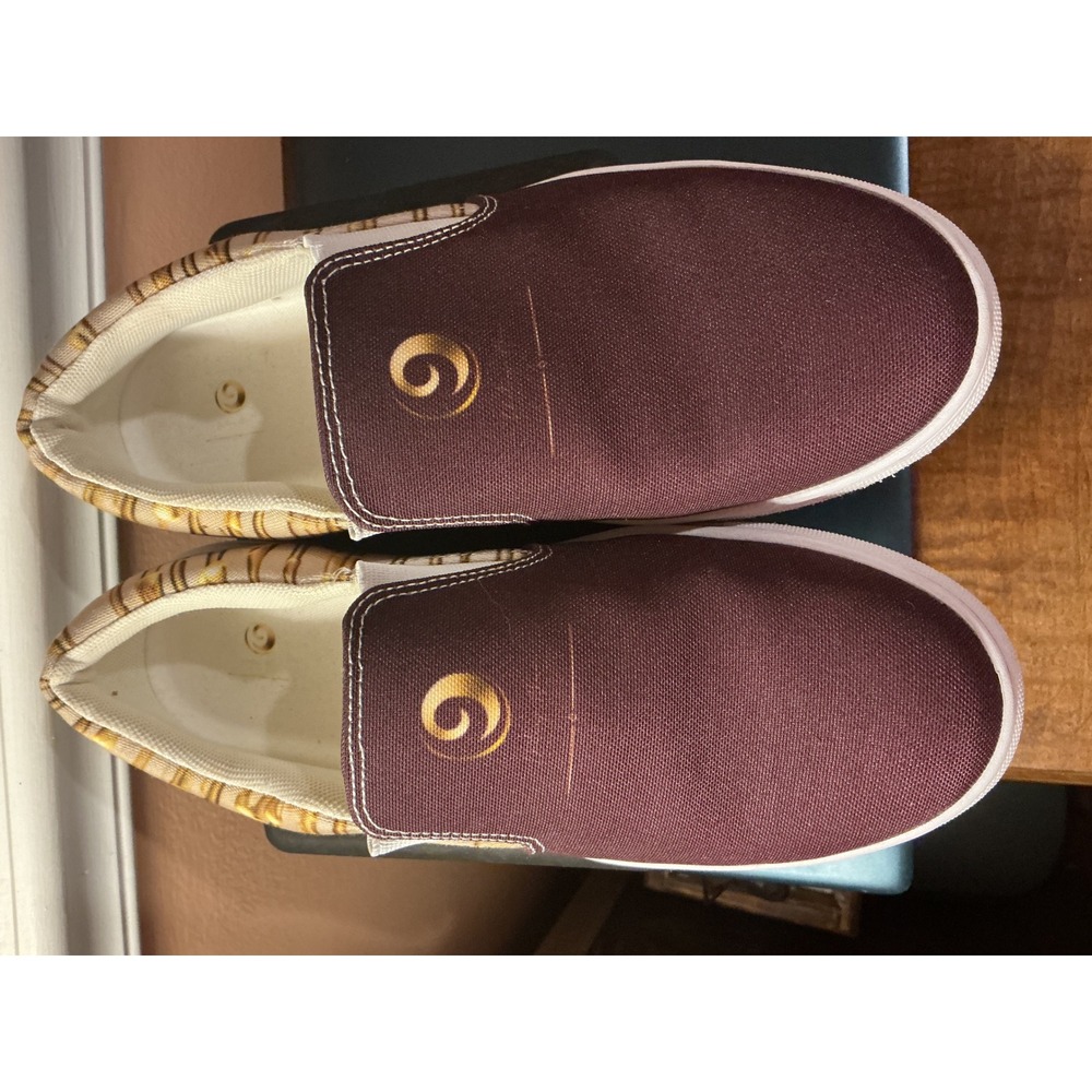 Chaitanya Amara Maroon Slip On Canvas Shoes Casual Sneakers with Gold Logo
